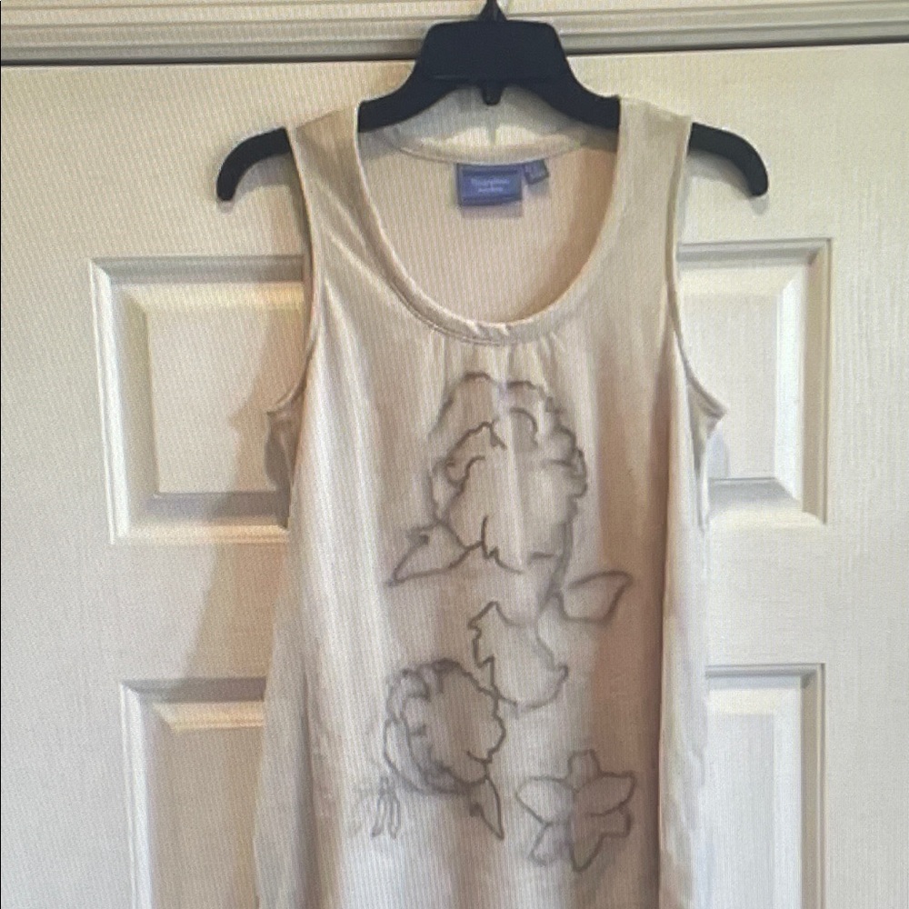 Simply Vera Vera Wang Cream Floral Sketch Tank Top